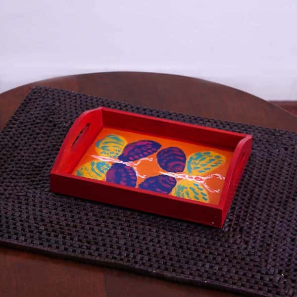 Hand Painted Tray - Red