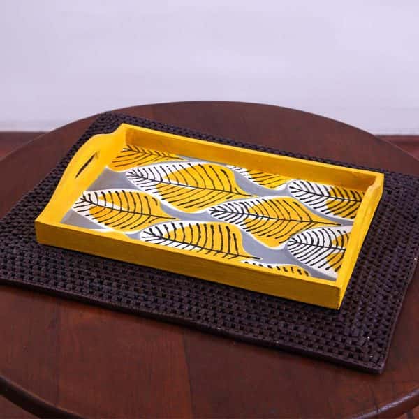 Hand Painted Tray - Yellow