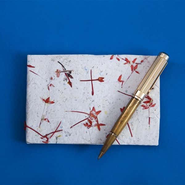 Recycled Paper Notebook with Real Flowers